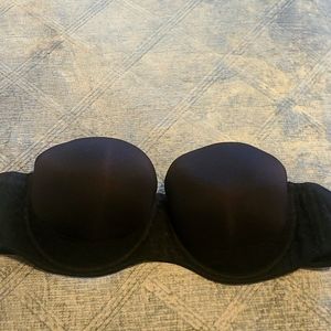 Black 42C Strapless Push Up Bra
